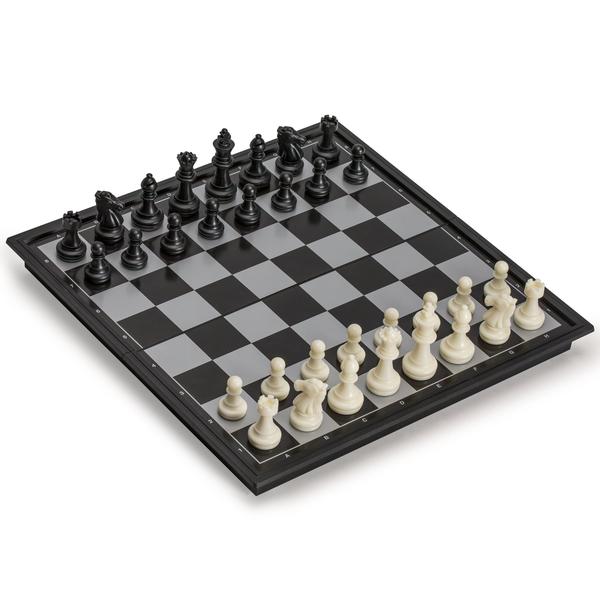 3-in-1 Travel Magnetic Chess, Checkers, and Backgammon Set