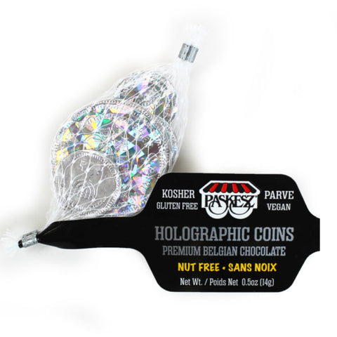 Paskesz Holographic Chocolate Coins (Nut Free, Parve)