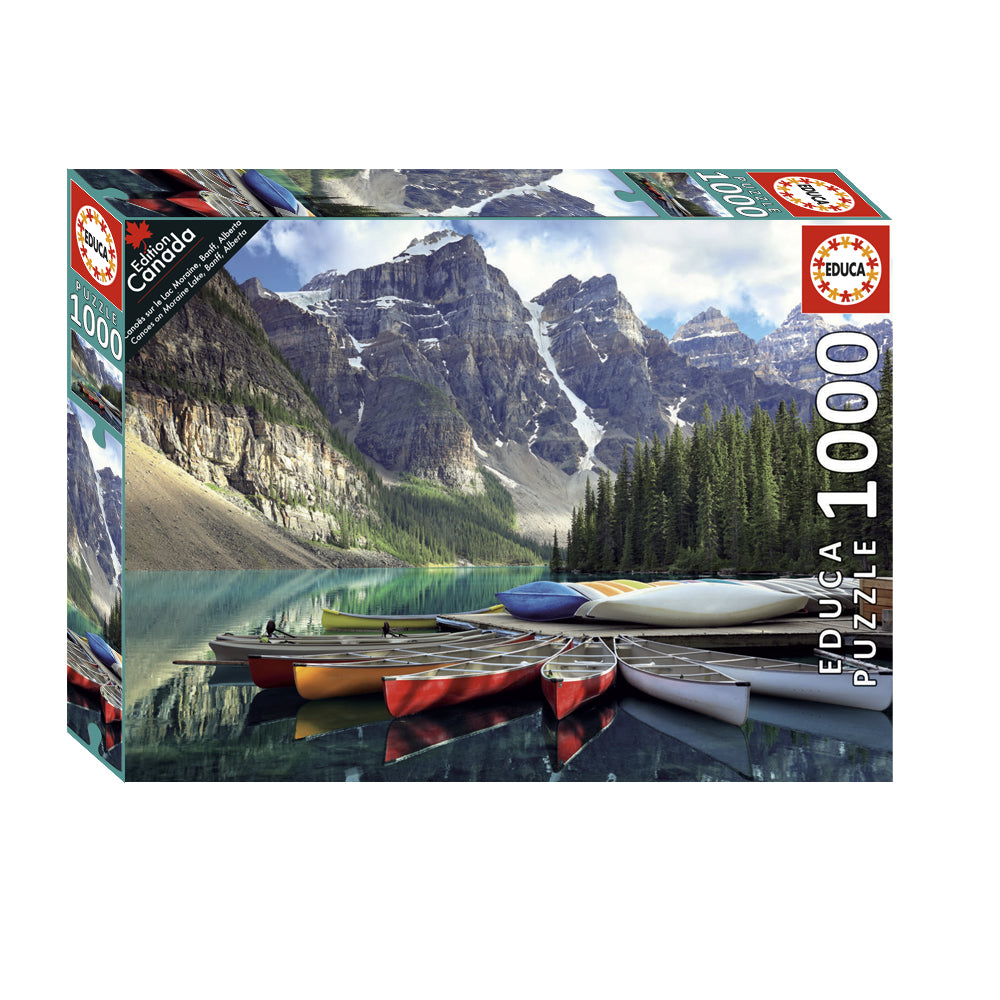 Educa Canoes on Moraine Lake Banff Alberta Jigsaw Puzzle 1000pc- FINAL SALE
