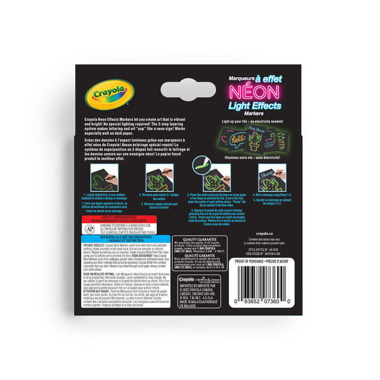 Crayola Neon Light Effect Markers Toytown Toytown Toronto