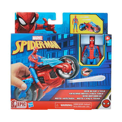 Spider-Man Web Blast Cycle 4" Vehicle with Character