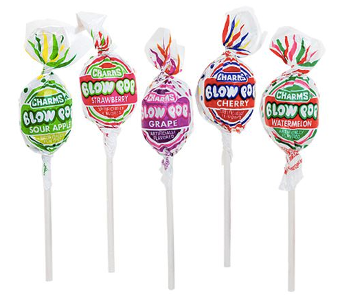 Charms Fruit Flavour Blow Pop Lollipops