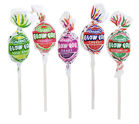 Charms Fruit Flavour Blow Pop Lollipops
