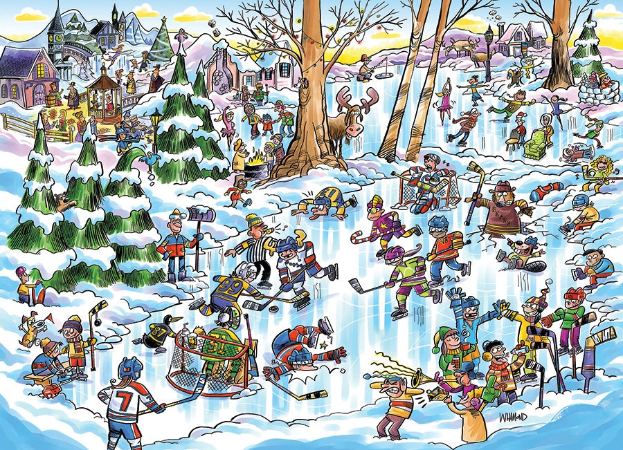 Cobble Hill DoodleTown: Hockey Town 1000 Piece Puzzle