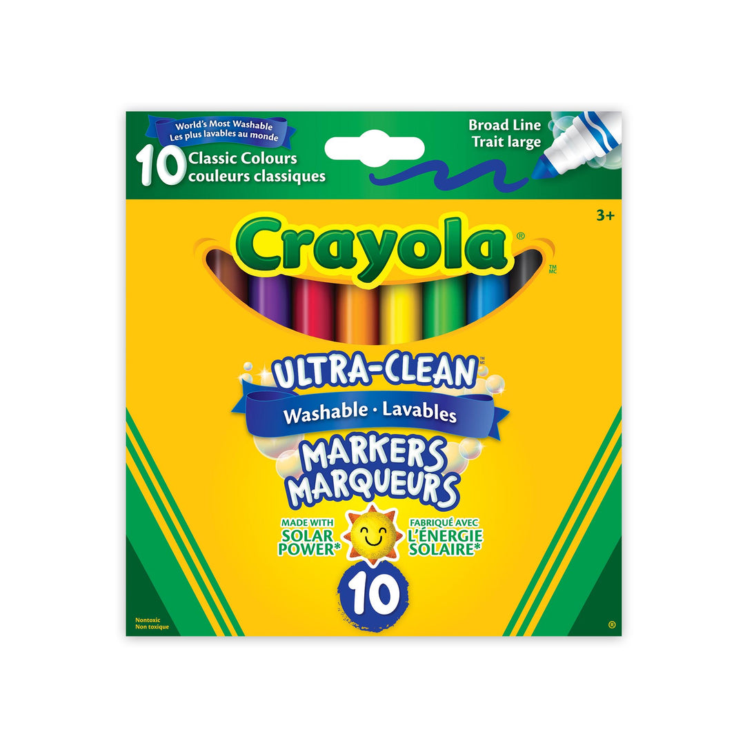Crayola Ultra-Clean Washable Broad Line Markers 10 Pack Classic