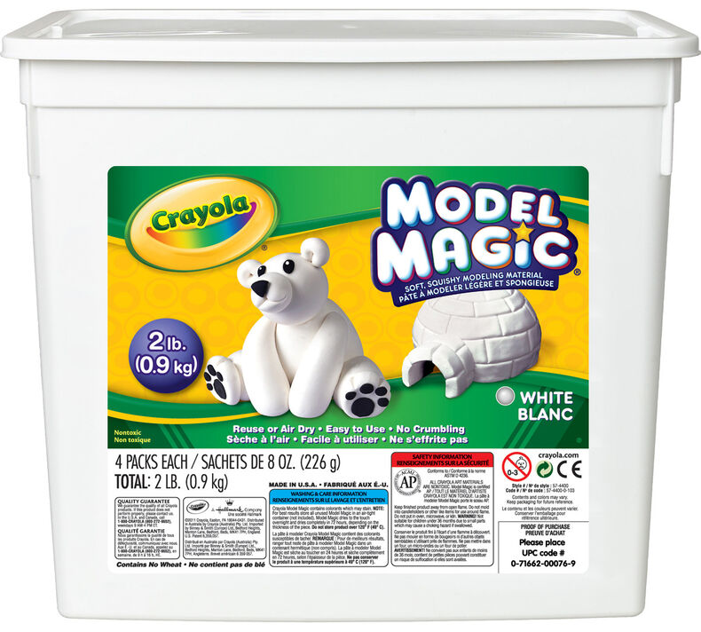 Crayola  WHITE Model Magic Model 2lb Resealable Container