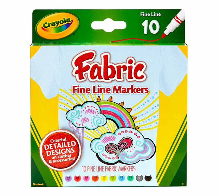 Crayola Fabric Fine Line Markers 10 Pack
