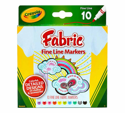 Crayola Fabric Fine Line Markers 10 Pack