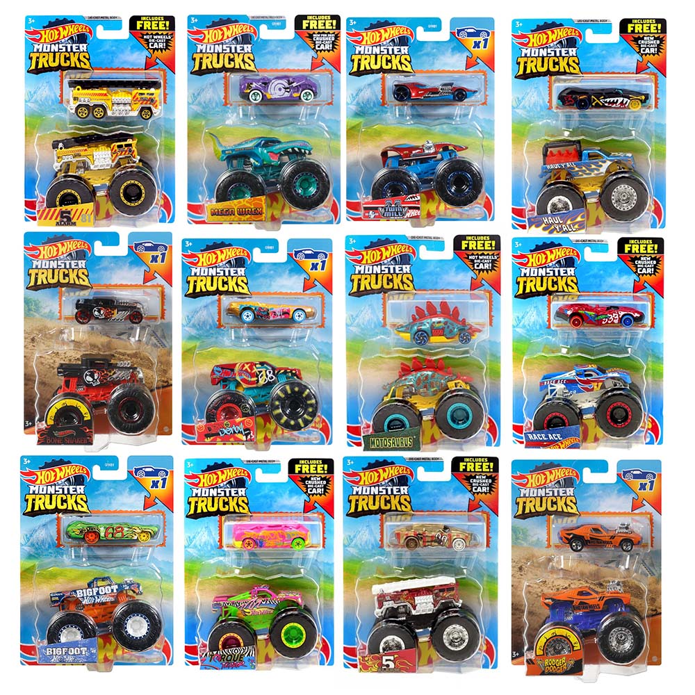 Hot Wheels Monster Truck with Matching Car Assorted