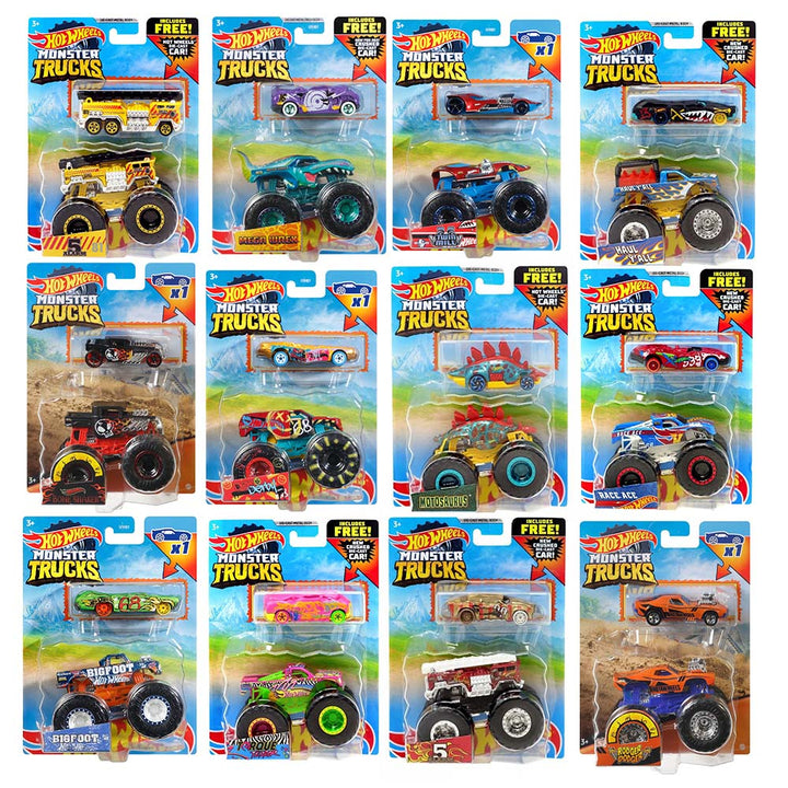 Hot Wheels Monster Truck with Matching Car Assorted
