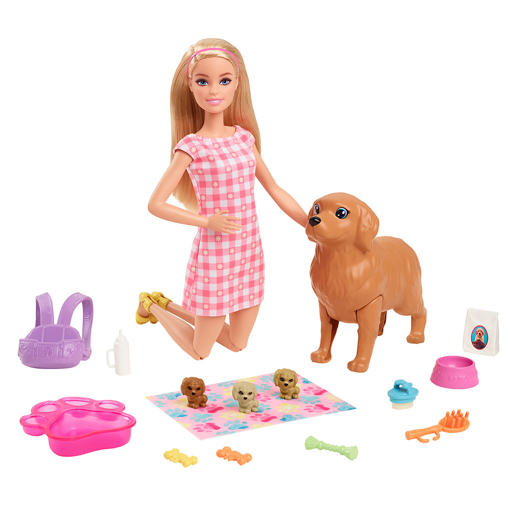 Barbie Animals Newborn Puppies Playset