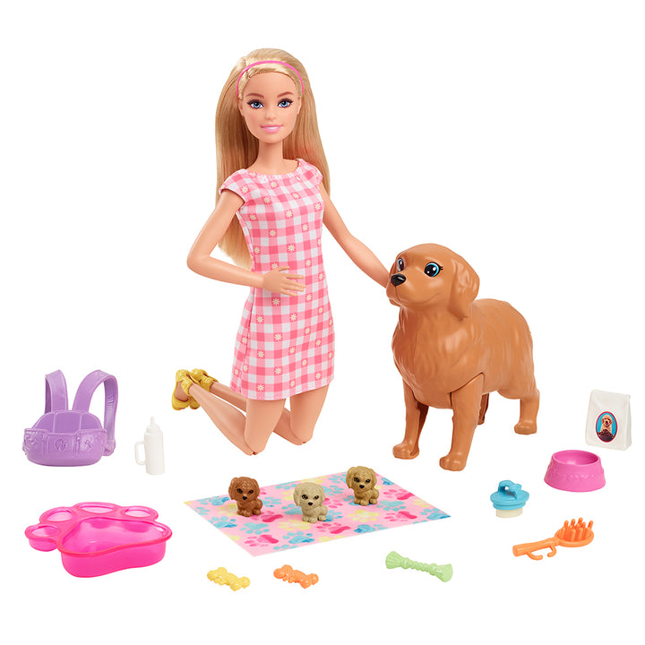 Barbie Animals Newborn Puppies Playset