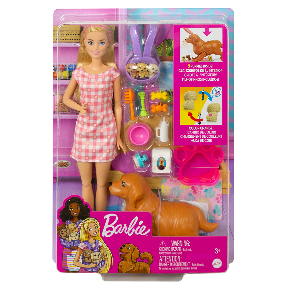 Barbie Animals Newborn Puppies Playset