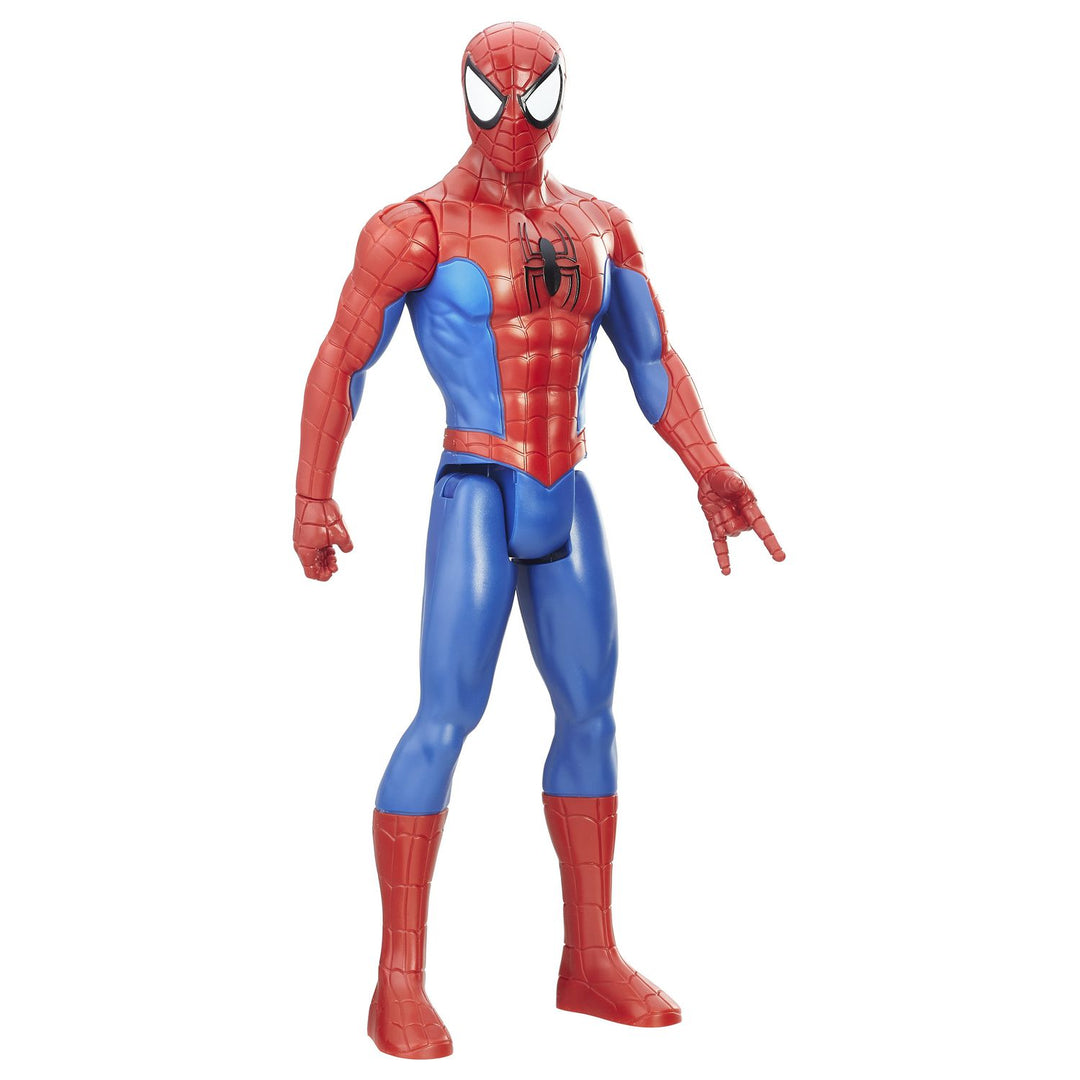 Hasbro Spiderman Titan Hero Series 12" scale Action Figure for children Age 3+ poses in front of a white background.