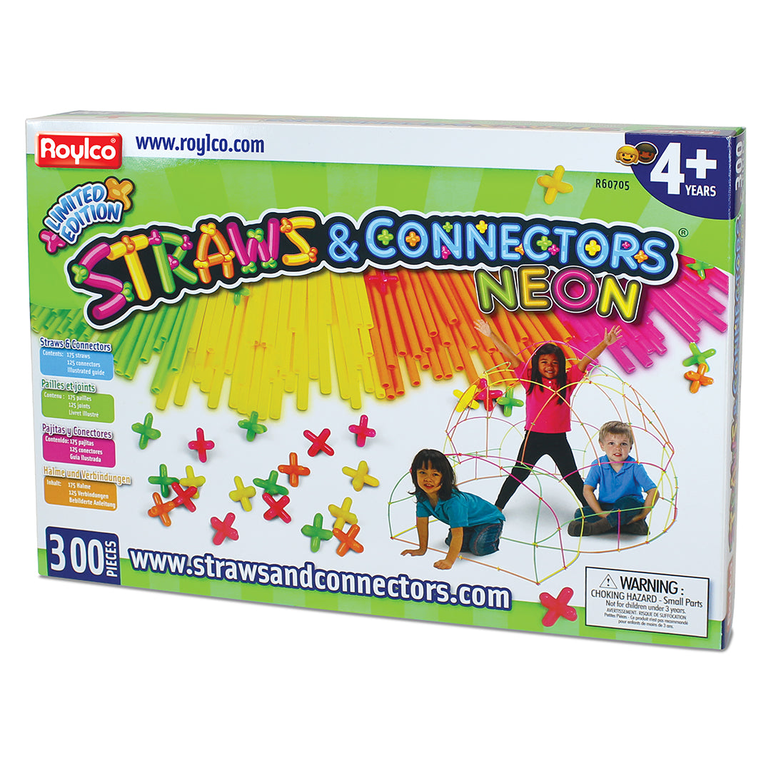 Neon Straws & Connectors 300 Pieces