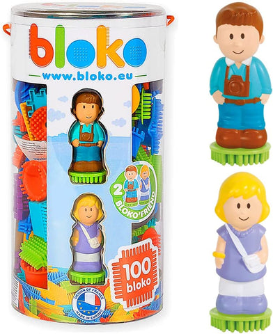 Bloko Building Toy 100 Piece Tube with 3D Figures
