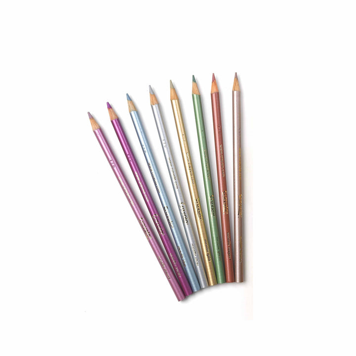 Metallic Coloured Pencils 8 Pack