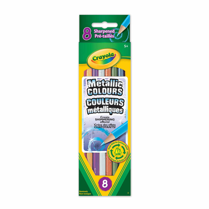 Metallic Coloured Pencils 8 Pack