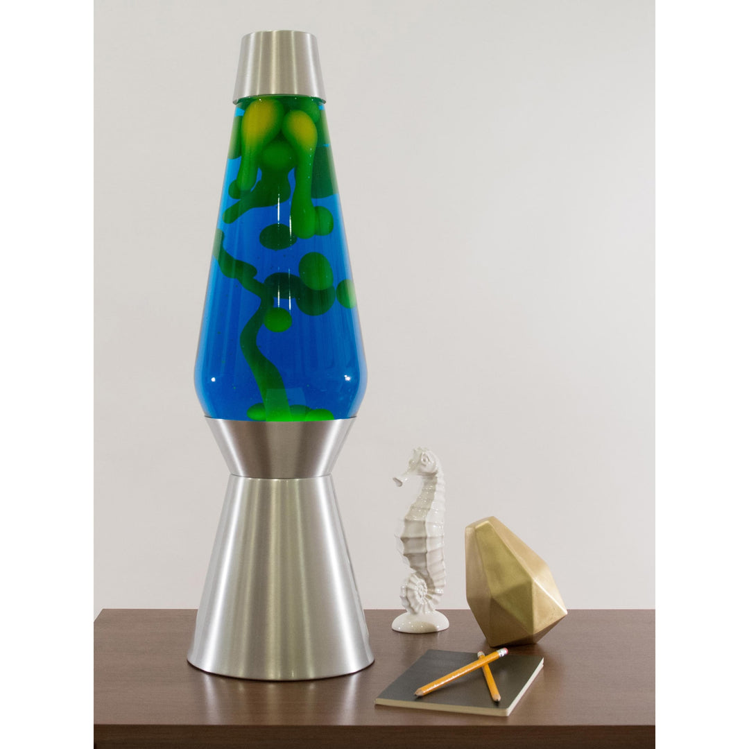 Yellow Blue Silver LAVA Lamp 27"