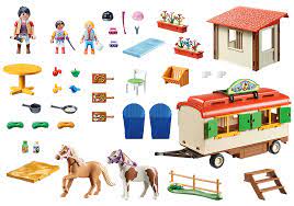 Playmobil Pony Shelter With Mobile Home