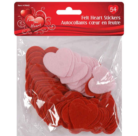 Valentines Felt Heart Stickers