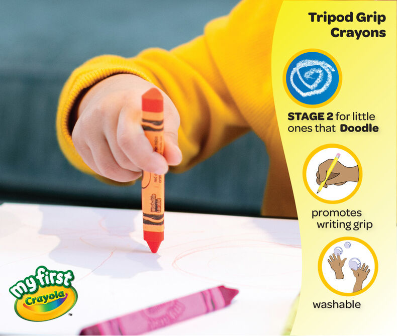 My First Tripod Grip Crayons Washable 8 Pack