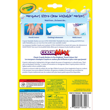 Crayola Ultra-Clean Washable Fine Line Markers Classic 12 Pack