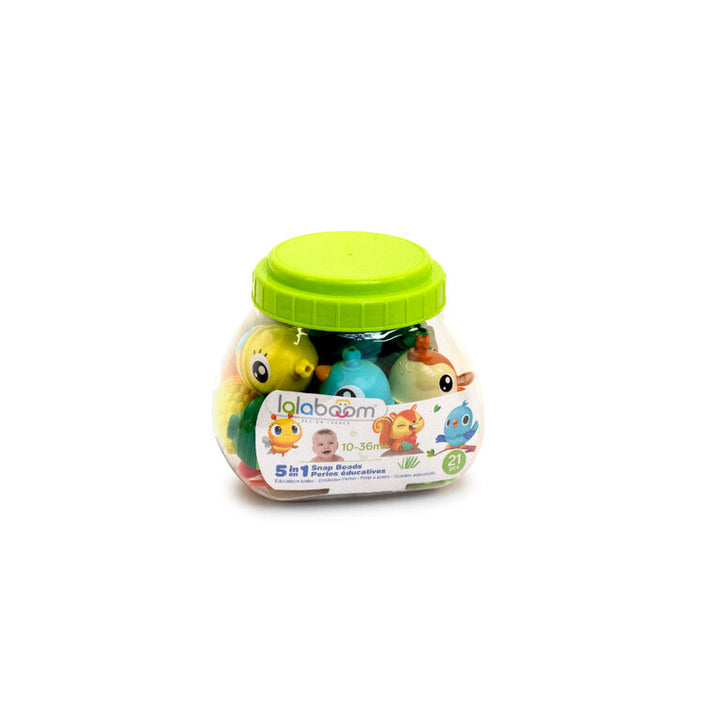 Lalaboom Chunky Animals and Beads Bucket