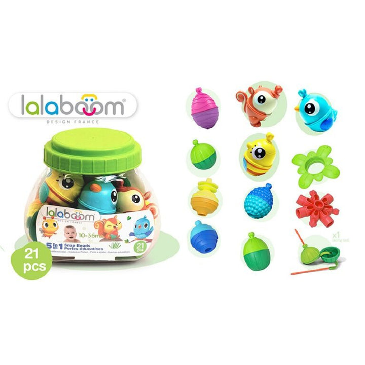 Lalaboom Chunky Animals and Beads Bucket