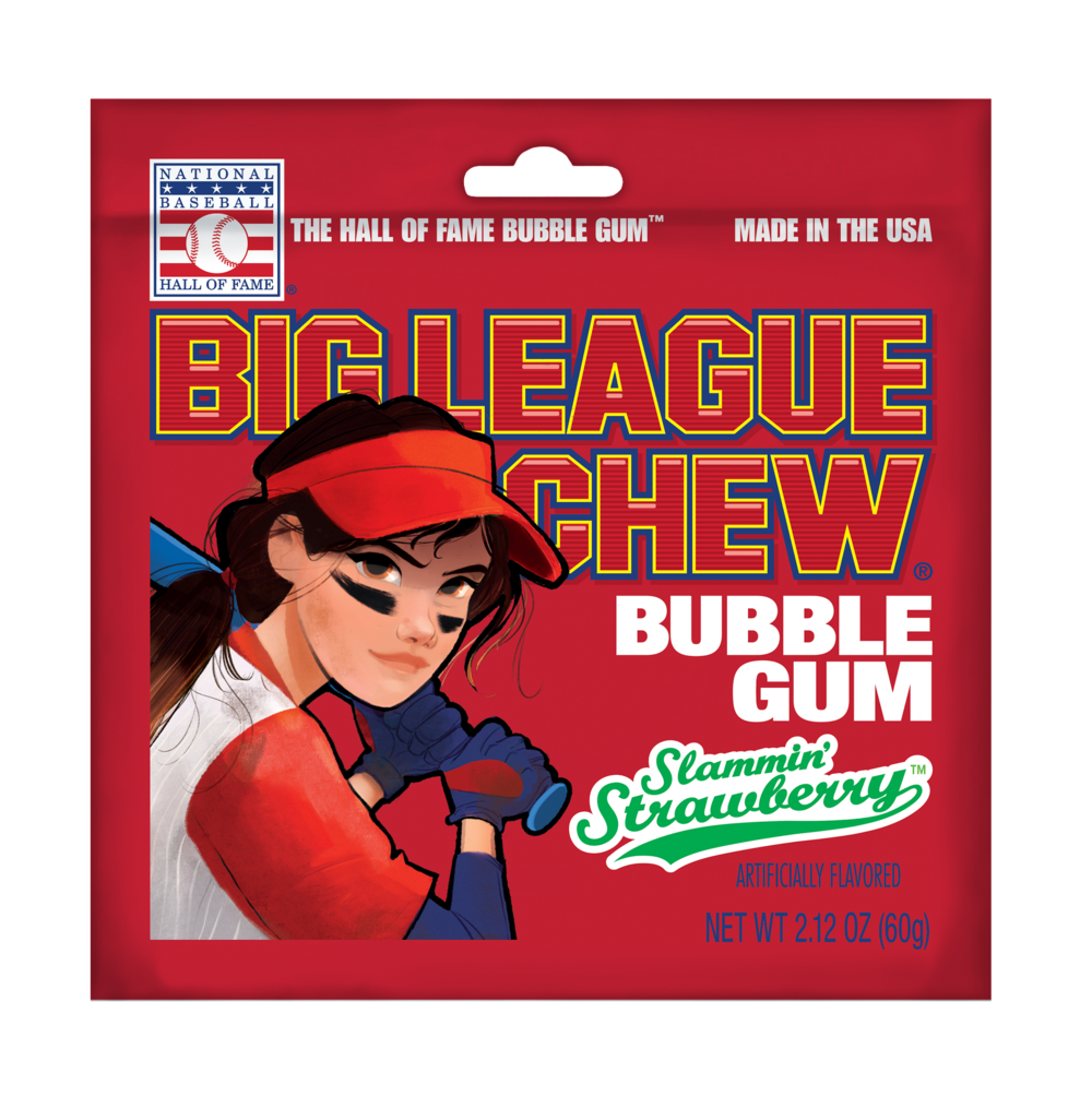 Big League Chew Slammin Strawberry  Bubble Gum