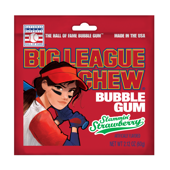 Big League Chew Slammin Strawberry  Bubble Gum