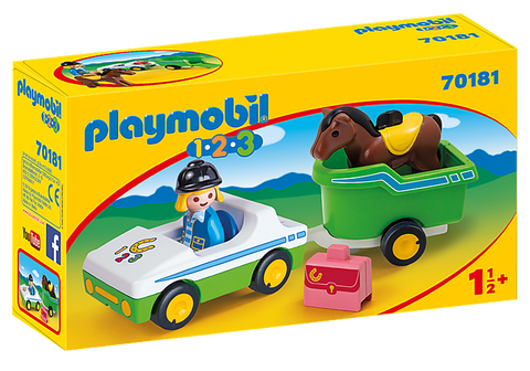 Playmobil 123 Car with Horse Trailer