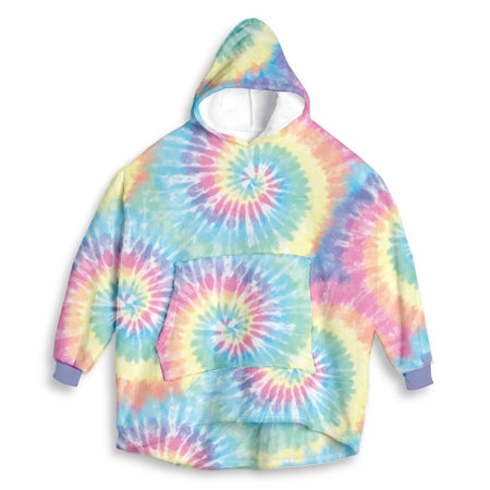 HUUUGEY Oversized Hoodie - Pastel Tie Dye