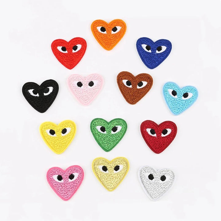 Heart with Eyes Iron On Patches