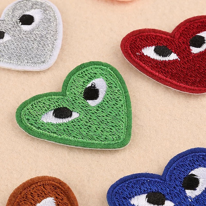 Heart with Eyes Iron On Patches