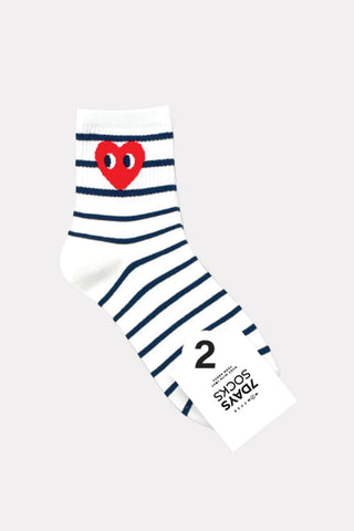 Teen/Women Crew: Falling In Love Socks Stripes