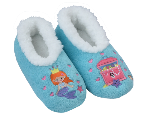 Snoozies Mermaid Kids Fleece Slippers - Size 4-5 - FINAL SALE