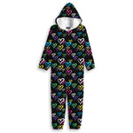 Top Trenz Graffiti Heart Fuzzy One Piece