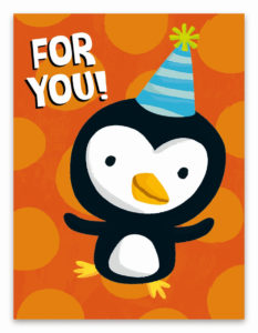 Penguin with a Party Hat Enclosure Card