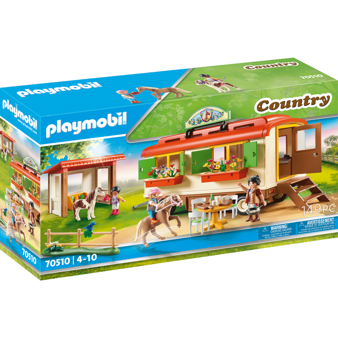 Playmobil Pony Shelter With Mobile Home