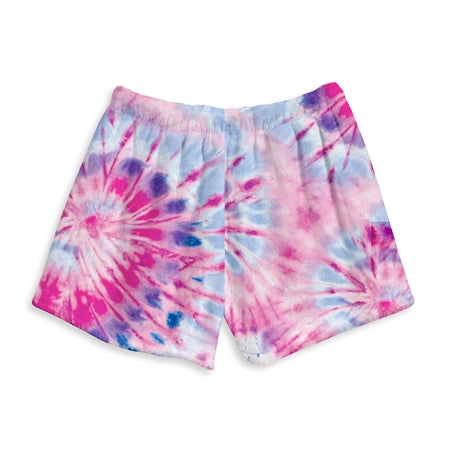 Top Trenz Pink Tie Dye Fuzzy Shorts