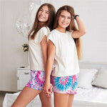 Top Trenz Pastel Tie Dye Fuzzy Shorts
