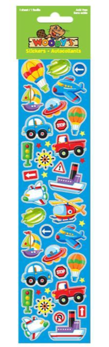 Woody's Transportation Sticker Sheet