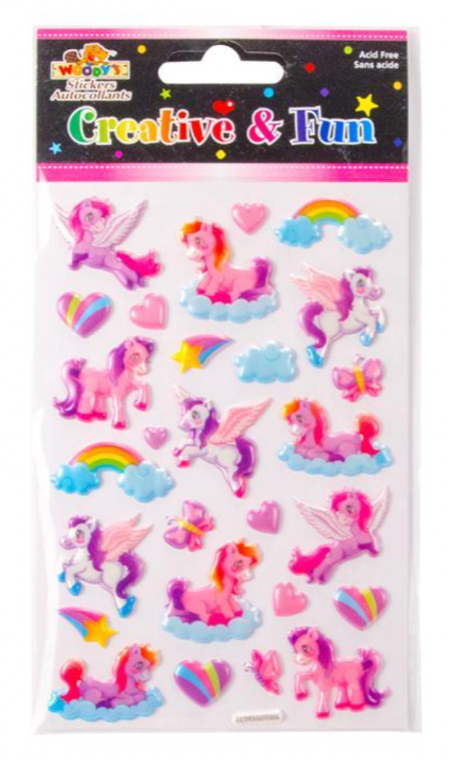 Woody's Unicorn Puffy Stickers