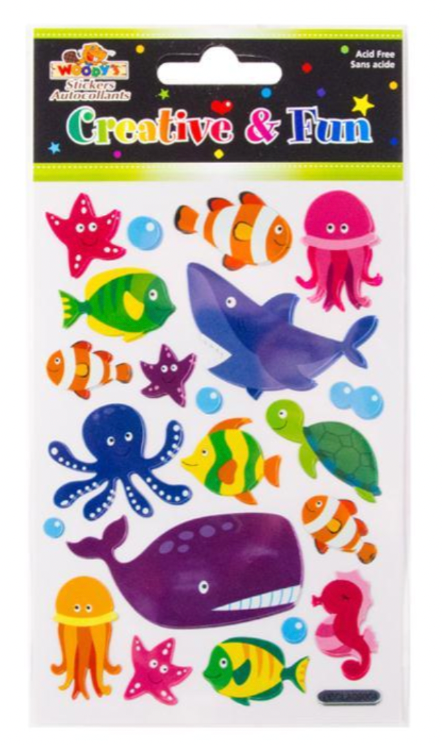 Woody's Sea Creatures Sparkle Stickers