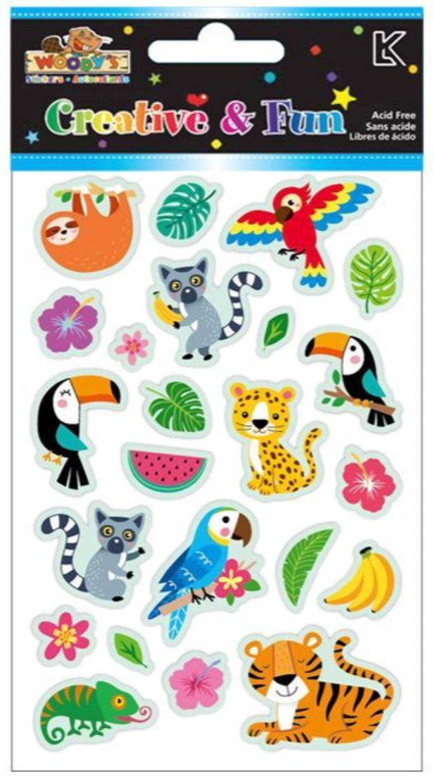 Woody's Tropical Puffy Stickers