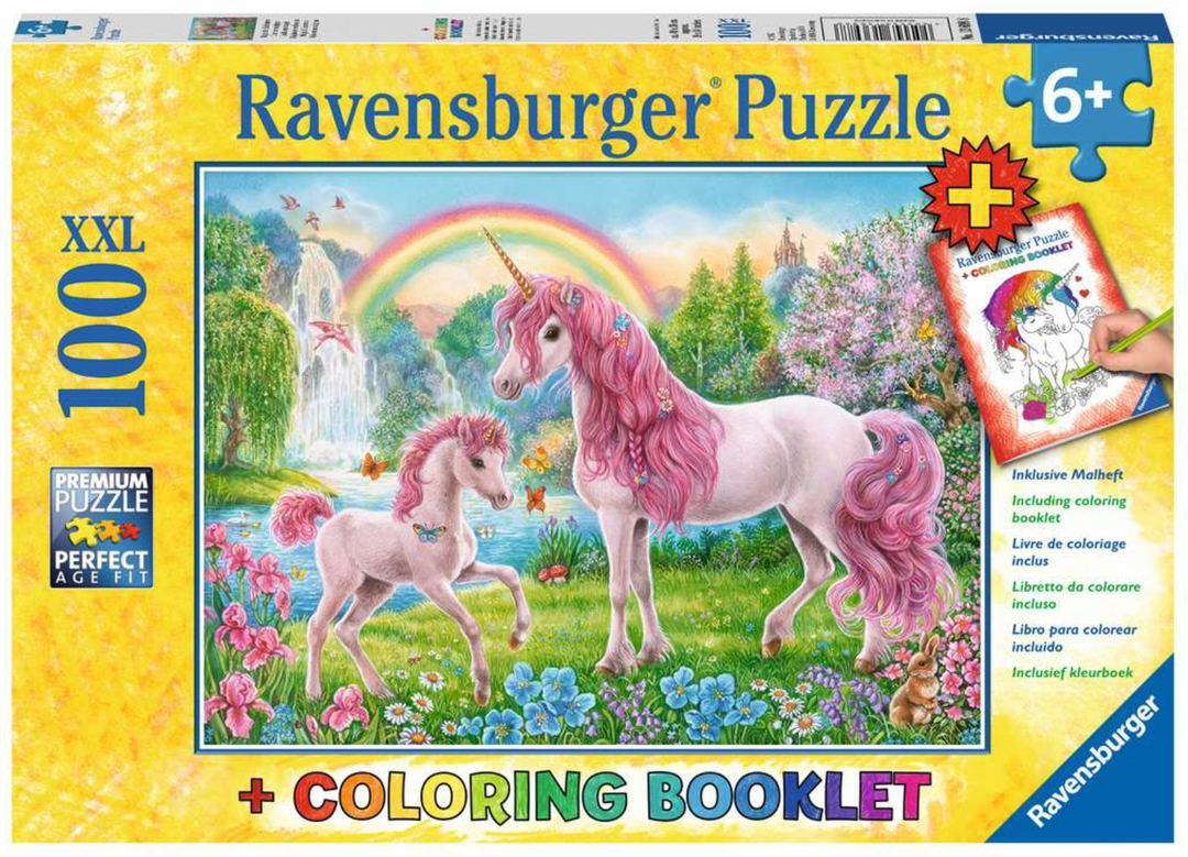 Ravensburger Magical Unicorns Jigsaw Puzzle 100pc + Colouring Booklet