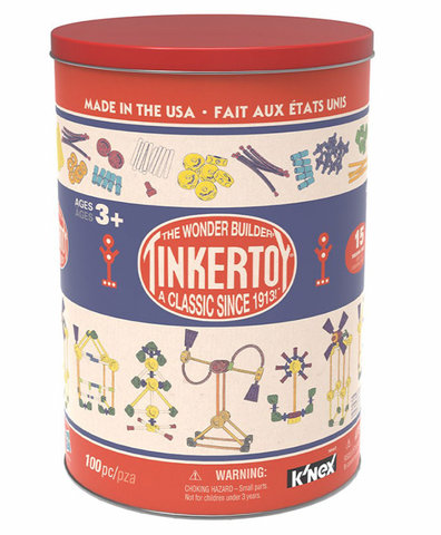 Tinkertoy Classic Building Tin - 100 Piece