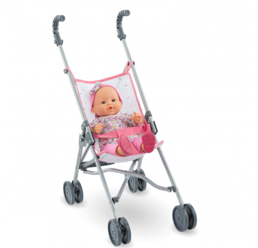 Corolle Umbrella Stroller for 14 & 17" Doll - Pink