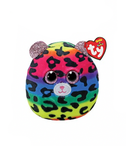 Ty Squish A Boo Dotty the Multicoloured Leopard Keychain Clip